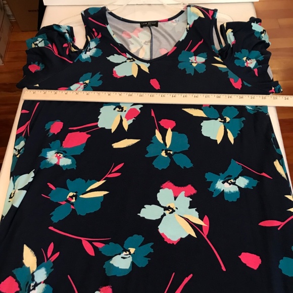 LANE BRYANT Floral Midi Dress Short Sleeve Cold Shoulder Plus Size 18 20 1X NWT - Picture 12 of 16